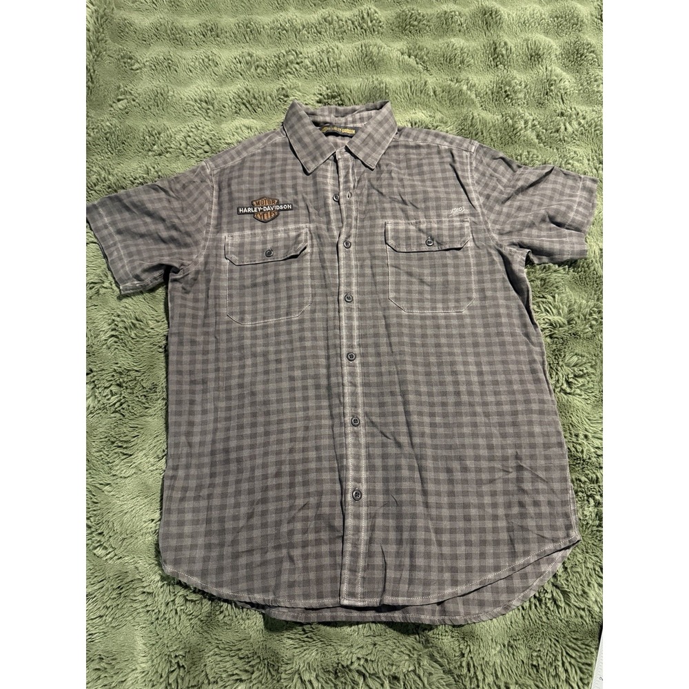 Harley-Davidson Men's Copper Block Short Sleeve Henley Medium